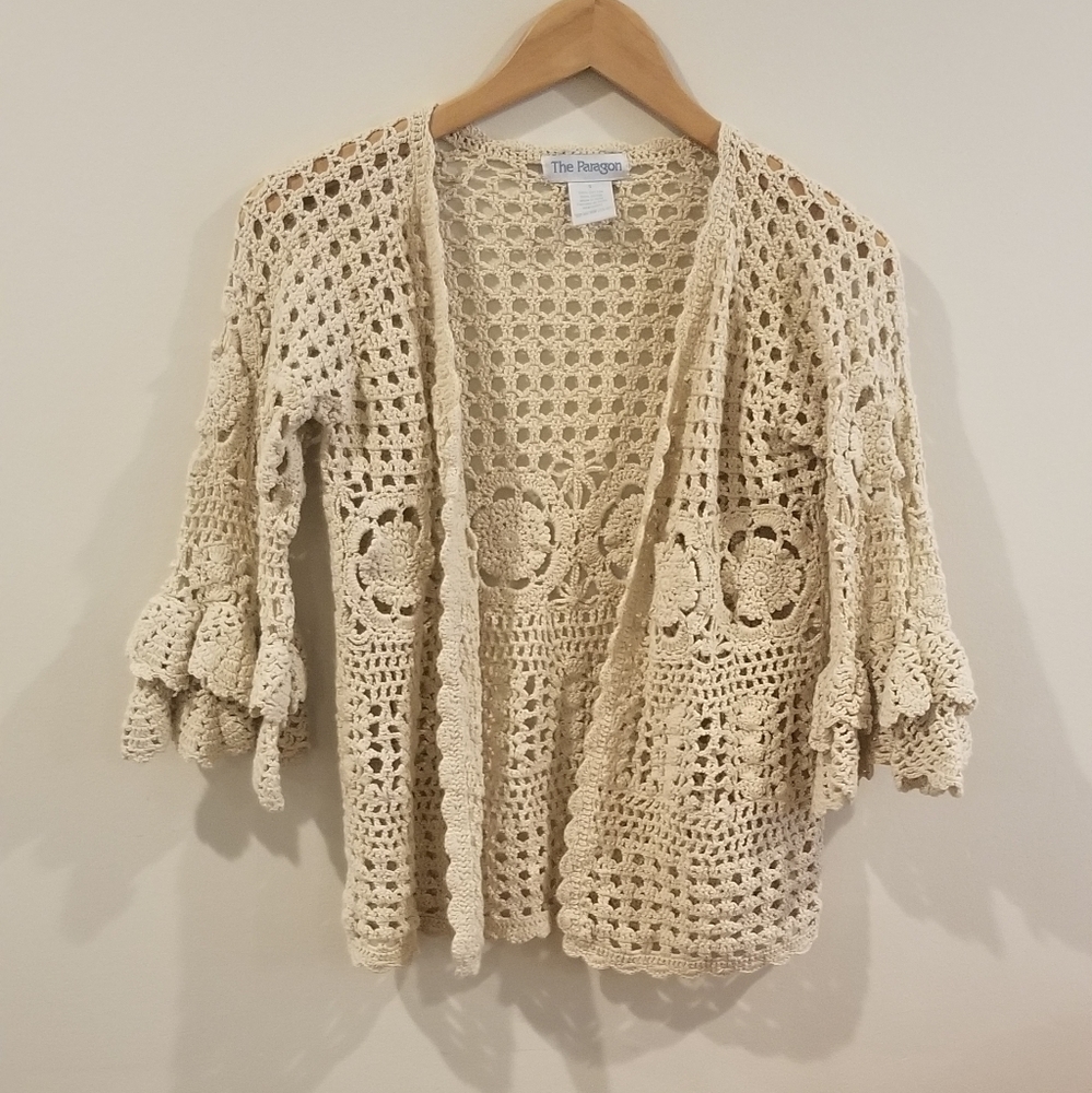 Crochet cotton cardigan